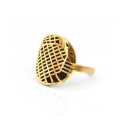 Precious Spot Silhouette Map Ring [14 Karat Gold]
