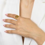 Precious Spot Silhouette Map Ring [14 Karat Gold]