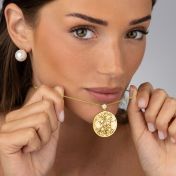 Precious Spot Engraved Map with Diamond [14 Karat Gold]