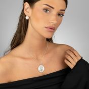 Precious Spot Engraved Map with Diamond [Sterling Silver]