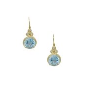 Triskele Blue Topaz Earrings [18K Gold]
