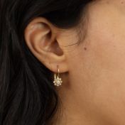 Diamond Flower Earrings [18K Gold]
