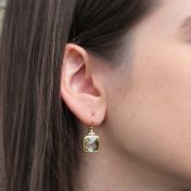 Framed Green Amethyst Earrings [18K Gold]