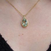Green Amethyst Oval Necklace [18K Gold]