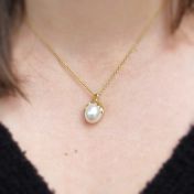 Pearl with Leaves Necklace [18K Gold]