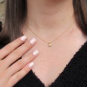 Diamond Halo Necklace [18K Gold]