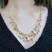 Tranquil Pebbles Rhodolite Necklace [18K Gold]