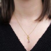 Simple Shell Rhodolite Necklace [14K Gold]