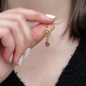 Simple Shell Rhodolite Necklace [14K Gold]