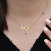 Rhodolite Swirl Horizontal Necklace [14K Gold]