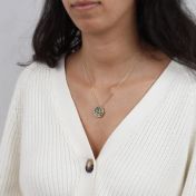 Green Tourmaline Circle Necklace [18K Gold]