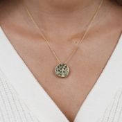 Green Tourmaline Circle Necklace [18K Gold]