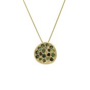 Green Tourmaline Circle Necklace [18K Gold]