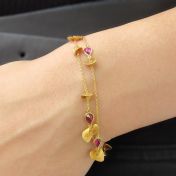 Tranquil Pebbles Rhodolite Bracelet [18K Gold]