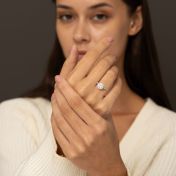 Luna Diamond Halo Engagement Ring - Round Brilliant [14 Karat White Gold]