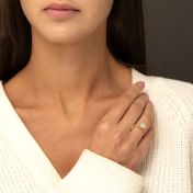 Luna Diamond Halo Engagement Ring - Round Brilliant [14 Karat Yellow Gold]