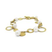 Rounds and Rings Pearl Bracelet [18K Gold]