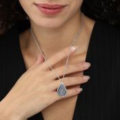 Cherished Spot Silhouette Map Necklace [14 Karat White Gold]