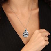 Threads Of Life Silhouette Map Necklace [14 Karat White Gold]