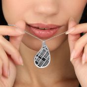Threads Of Life Silhouette Map Necklace [14 Karat White Gold]