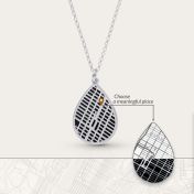 Cherished Spot Silhouette Map Necklace [14 Karat White Gold]