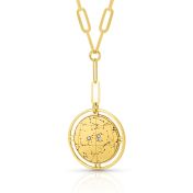 Zodiac Diamonds Sky Map Necklace - Styled Link Chain [18K Gold Vermeil]