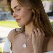 Zodiac Diamonds Sky Map Necklace - Styled Link Chain [Sterling Silver]