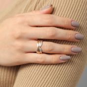 Family Circles Spinner Ring Shiny [Sterling Silver/10K Gold Spinners] - 3 Spinners