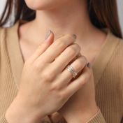 Family Circles Spinner Ring Shiny [Sterling Silver/10K Gold Spinners] - 3 Spinners