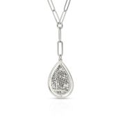 Styled Cherished Spot Engraved Map Necklace [Sterling Silver]