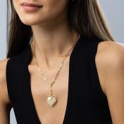 Styled Ties of Heart Engraved Map Necklace [18K Gold Vermeil]