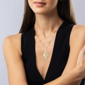 Styled Ties of Heart Engraved Map Necklace [18K Gold Vermeil]