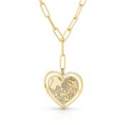 Styled Ties of Heart Engraved Map Necklace [18K Gold Vermeil]