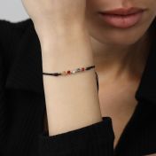 Talisa Stars Birthstone Bracelet - Black String [14K Gold]