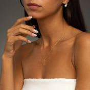 Talisa Stars Drop Birthstone Necklace With 0.10ct Diamond [14 Karat Gold]