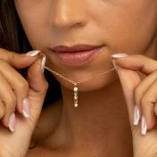 Talisa Stars Drop Birthstone Necklace With 0.10ct Diamond [14 Karat Gold]