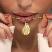 Threads Of Life Engraved Map Necklace [18K Gold Plated]