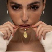 Threads Of Life Engraved Map Necklace with 1ct Diamond [18K Gold Plated]