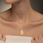 Threads Of Life Engraved Map Necklace with 1ct Diamond [18K Gold Plated]
