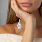 Threads Of Life Engraved Map Necklace with Heart Diamond [Sterling Silver]