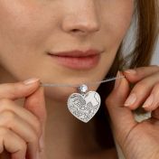 Ties of Heart Engraved Map Necklace With 1 Ct Diamond