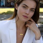 Timeless Spot Engraved Map Necklace [14 Karat Gold]