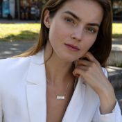 Timeless Spot Engraved Map Necklace [Sterling Silver]