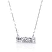 Timeless Spot Engraved Map Necklace [Sterling Silver]