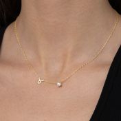 Helena Zodiac Necklace with 0.3 ct Diamond [18K Gold Vermeil]