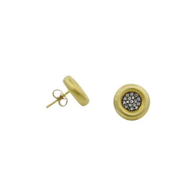 Dainty Pave Earrings [18K Gold]