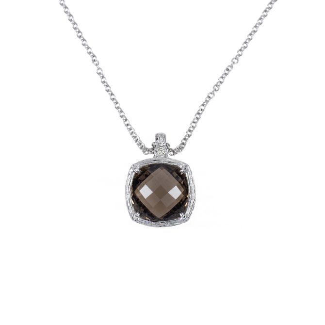 Through the Smoke Smoky Topaz Necklace [18K White Gold]