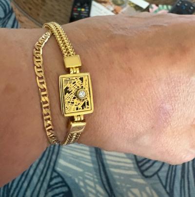 Precious Spot Silhouette Map Bracelet with Milanese Chain [18K Gold Vermeil]