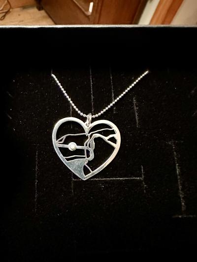 Threads Of Life Map Necklace [14 Karat White Gold]