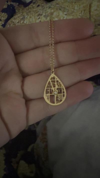 Threads Of Life Map Necklace [14 Karat White Gold]